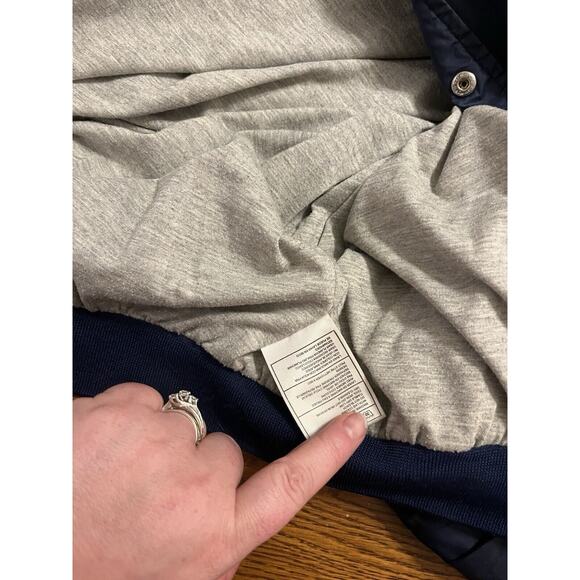 Vintage 1990s Nike Jacket Lined Windbreaker Navy Blue Logo Sz XL Embroidered - Picture 7 of 10